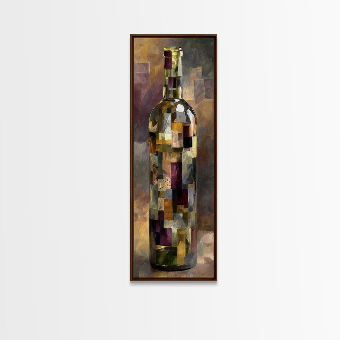 Corks Arranged as Geometric Pattern Framed Canvas Print, Winery Art, Travel Poster, Winery Decor, Abstract Art, Vineyard, WIN-1x3-54