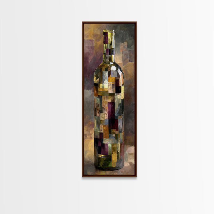 Corks Arranged as Geometric Pattern Framed Canvas Print, Winery Art, Travel Poster, Winery Decor, Abstract Art, Vineyard, WIN-1x3-54