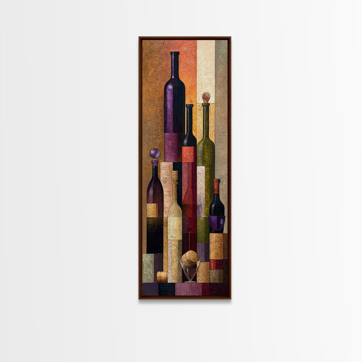 Corks Arranged as Geometric Pattern Canvas Print, Winery Art, Bar Decor, Winery Decor, Abstract Art, Vineyard, Boho Decor, WIN-1x3-6