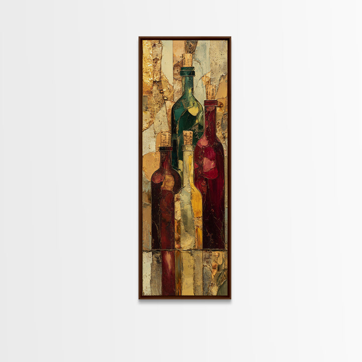 Corkscrew and Corks on Rustic Wood Framed Canvas Print, Winery Art, Wall Art Print, Winery Decor, Fine Art, Vineyard, WIN-1x3-64