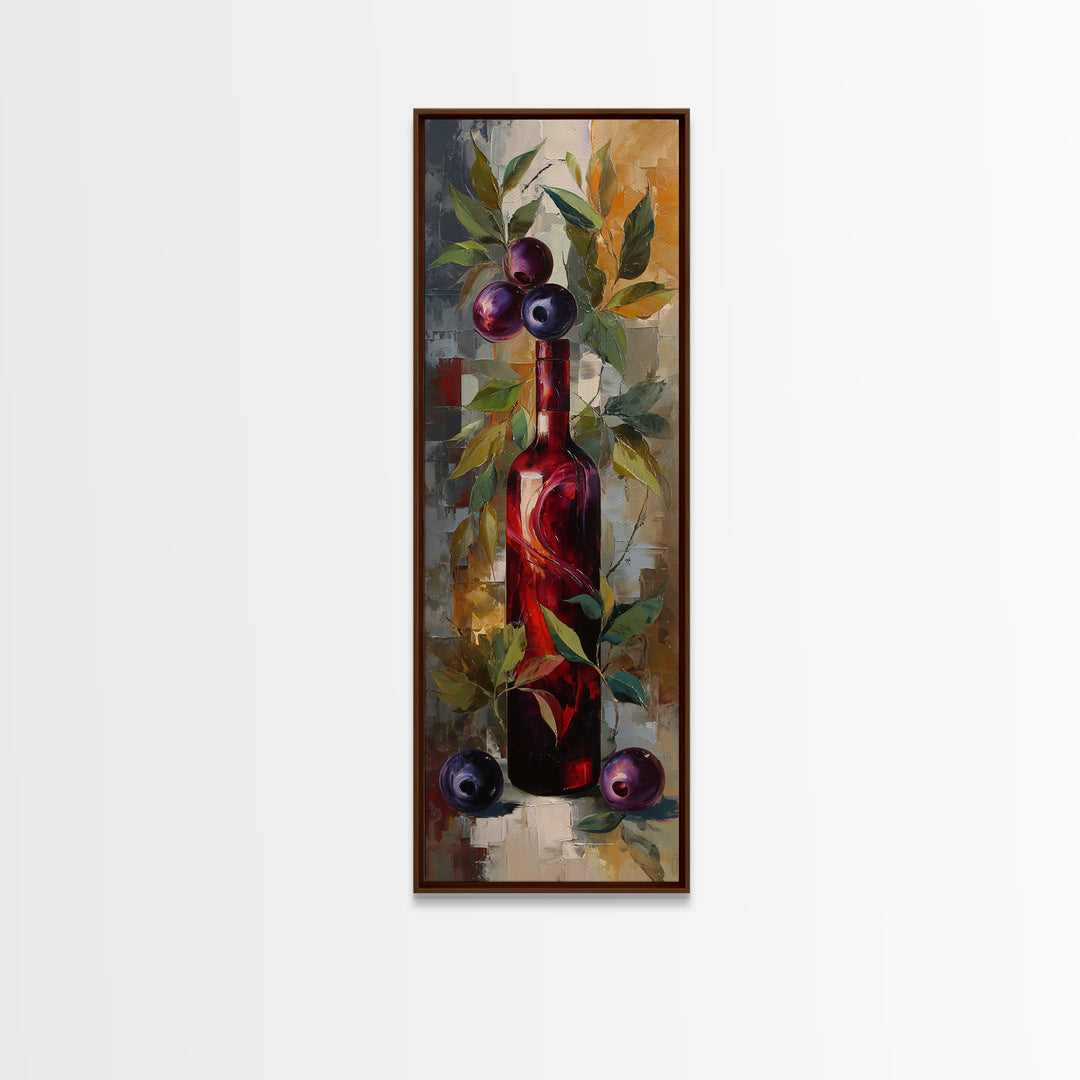 Red Wine Swirl Abstract Canvas Print, Winery Art, Cocktail Wall Art, Winery Decor, Abstract Art, Vineyard, Contemporary Art, WIN-1x3-67