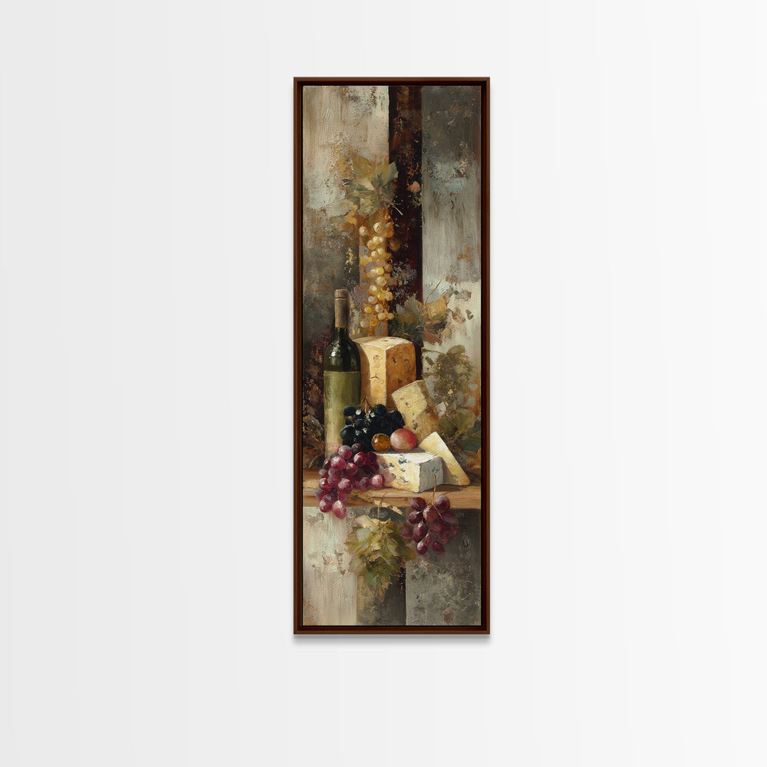 Charcuterie Board with Grapes and Cheese Canvas Print, Winery Art, Kitchen Wall Art, Winery Decor, Fine Art, Vineyard, WIN-1x3-73