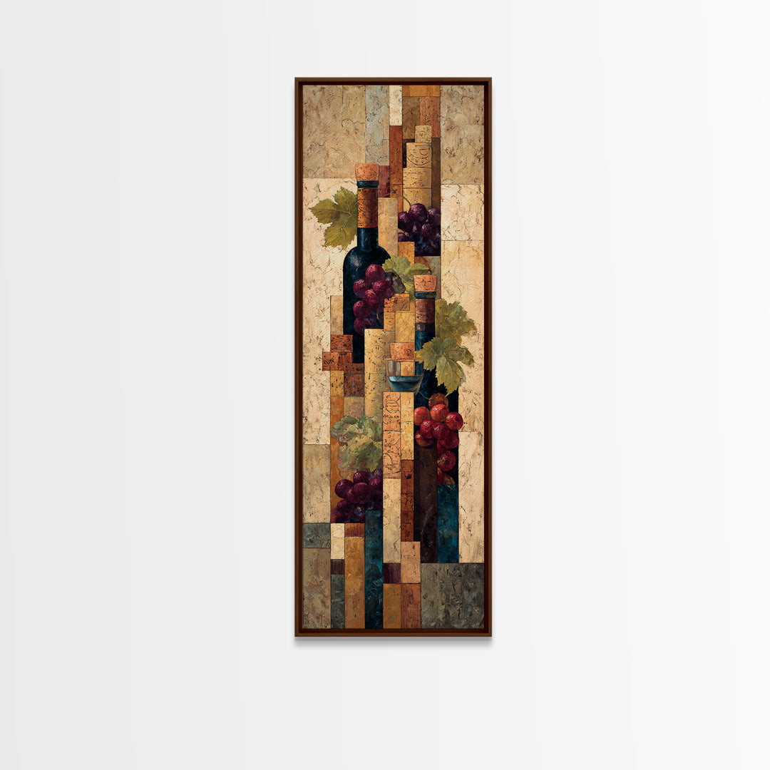 Corks Arranged as Geometric Pattern Canvas Print, Winery Art, Statement Artwork, Winery Decor, Abstract Art, Vineyard, WIN-1x3-78