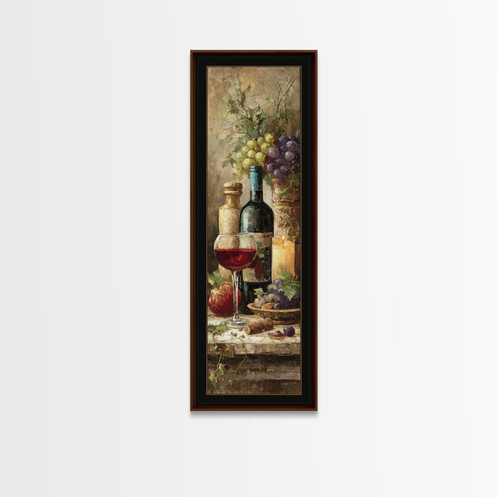 Italian Villa Vineyard Landscape Framed Canvas Print, Winery Art, Preppy Wall Art, Winery Decor, Oil Painting, Vineyard, WIN-1x3-80