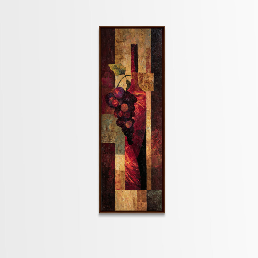 Red Wine Swirl Abstract Framed Canvas Print, Winery Art, Boho Decor, Winery Decor, Fine Art, Vineyard, Art Print, WIN-1x3-91