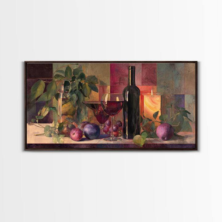 Red Wine Swirl Abstract Framed Canvas Print, Winery Art, Boho Decor, Winery Decor, Fine Art, Vineyard, Art Print, WIN-2x1-27