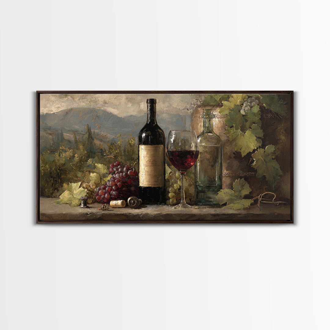 Old Cellar Key and Wine Label Shapes Canvas Print, Winery Art, Wall Art, Winery Decor, Abstract Art, Vineyard, Kitchen Wall Art, WIN-2x1-32