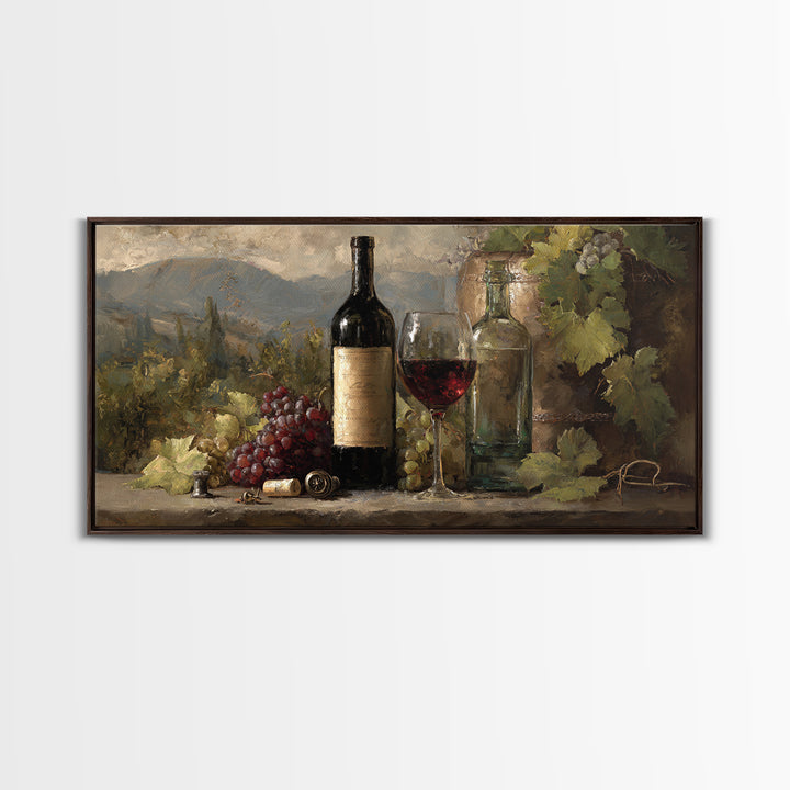 Old Cellar Key and Wine Label Shapes Canvas Print, Winery Art, Wall Art, Winery Decor, Abstract Art, Vineyard, Kitchen Wall Art, WIN-2x1-32