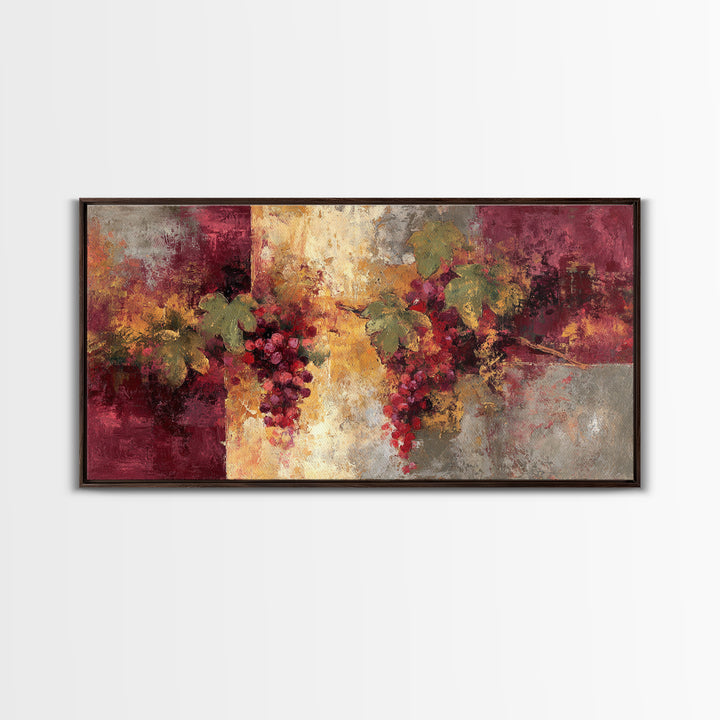 Red Wine Swirl Abstract Framed Canvas Print, Winery Art, Kitchen Art, Winery Decor, Abstract Art, Vineyard, Living Room Art, WIN-2x1-51
