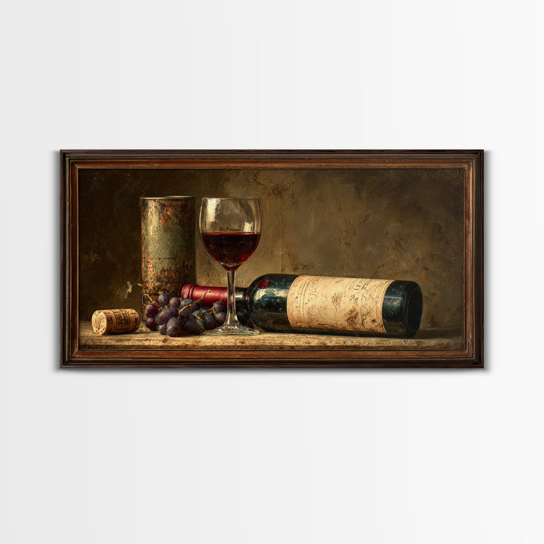 Wine Tasting Flight Rendered as Elegant Still Framed Canvas Print, Winery Art, Minimalist Decor, Winery Decor, Vineyard, WIN-2x1-6