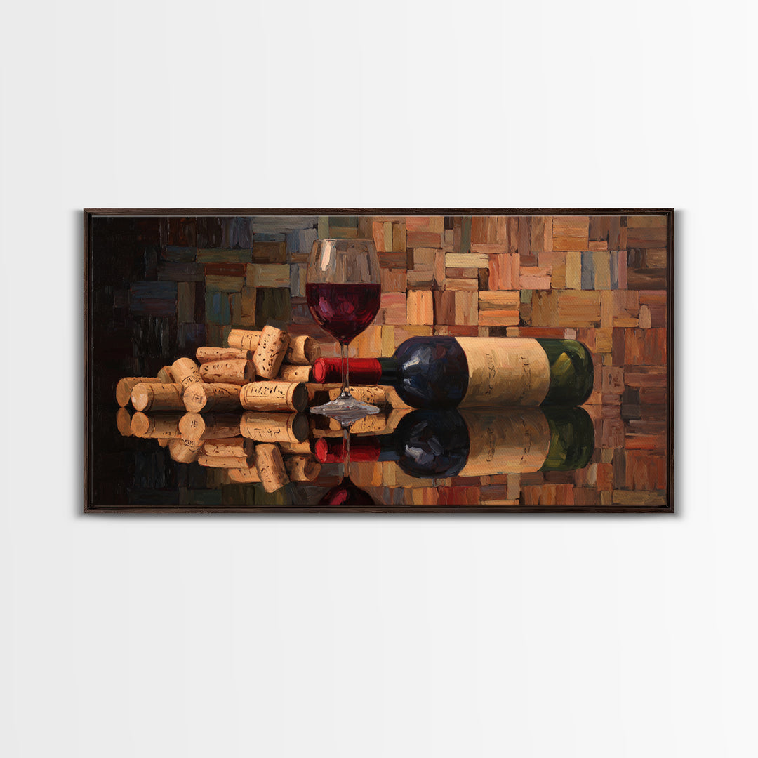 Corks Arranged as Geometric Pattern Canvas Print, Winery Art, Wall Art, Winery Decor, Abstract Art, Vineyard, Kitchen Wall Art, WIN-2x1-62