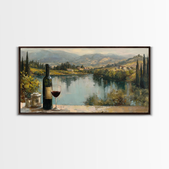 French Vineyard Hills Canvas Print, Winery Art, Living Room Decor, Winery Decor, Vineyard, Travel Poster, Cocktail Wall Art, WIN-2x1-76