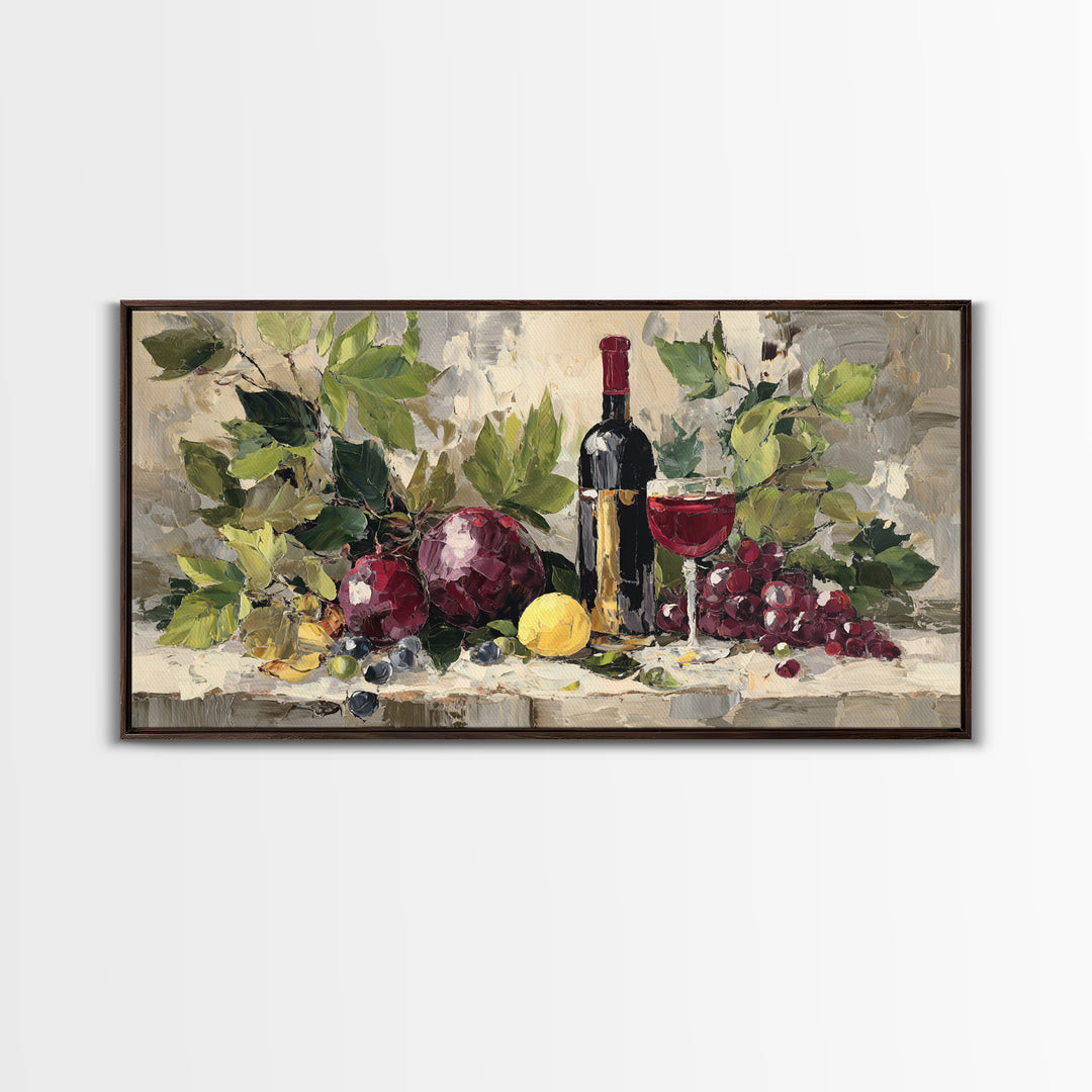 Burgundy Abstract with Gold Accents Framed Canvas Print, Winery Art, Artwork, Winery Decor, Abstract Art, Vineyard, Bar Decor, WIN-2x1-91