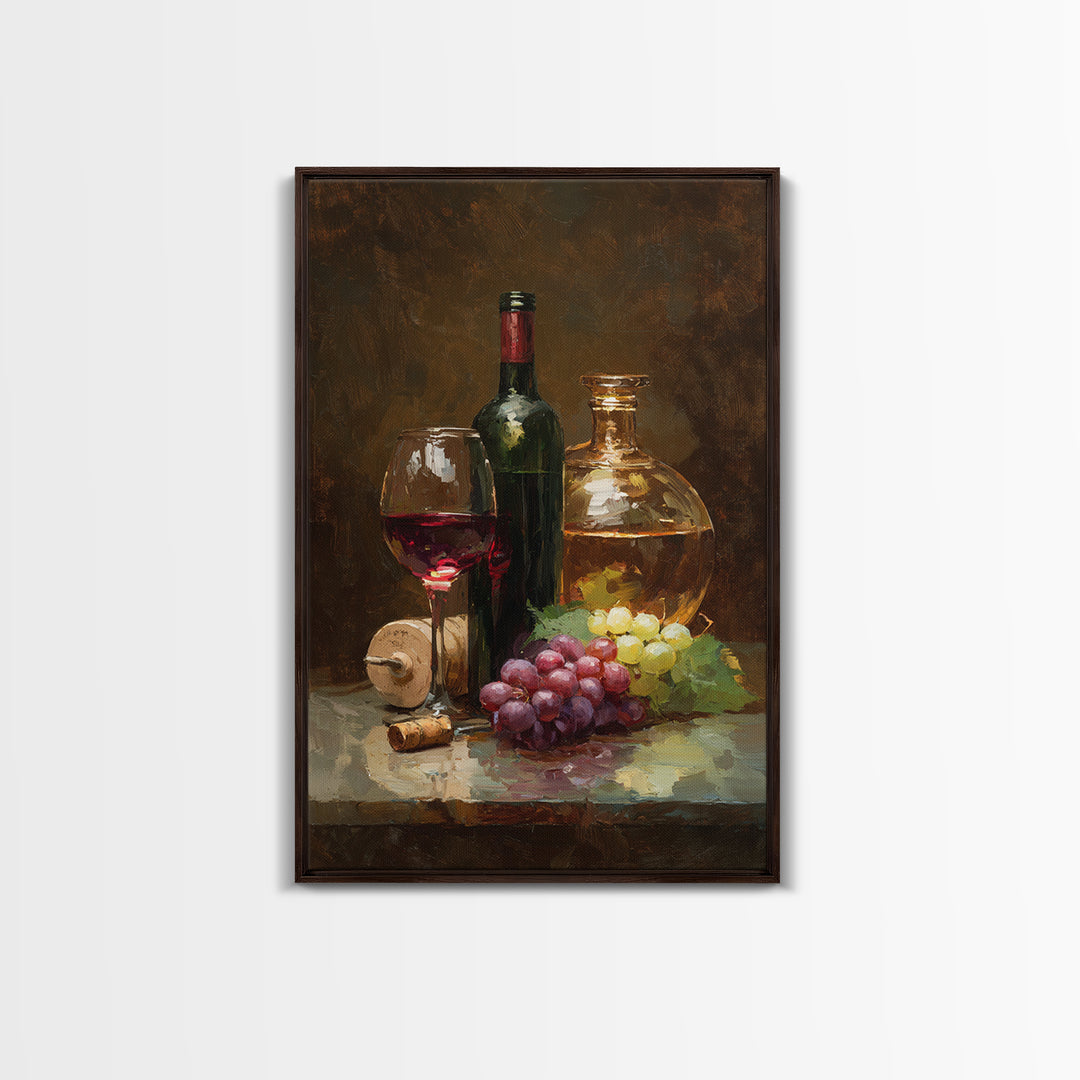 Tuscan Vineyard at Golden Hour Canvas Print, Winery Art, Oil Painting, Winery Decor, Watercolor Art, Vineyard, WIN-2x3-35