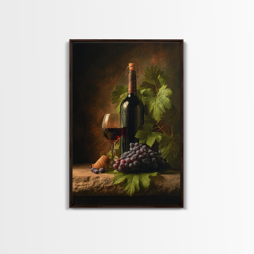 Wine Tasting Flight Rendered as Elegant Still Canvas Print, Winery Art, Art Print, Winery Decor, Oil Painting, Vineyard, WIN-2x3-66