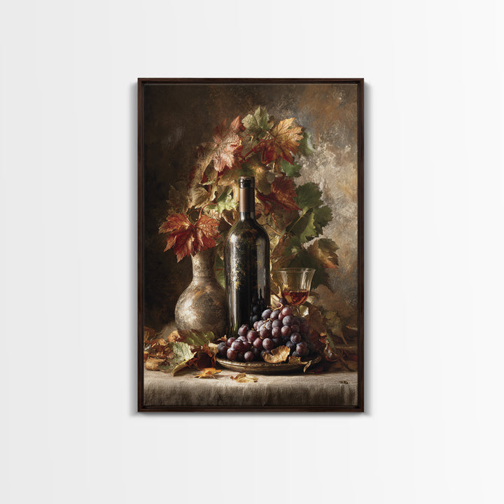 Vine Leaves Turning Autumn Red and Gold Canvas Print, Winery Art, Living Room Decor, Winery Decor, Fine Art, Vineyard, WIN-2x3-67