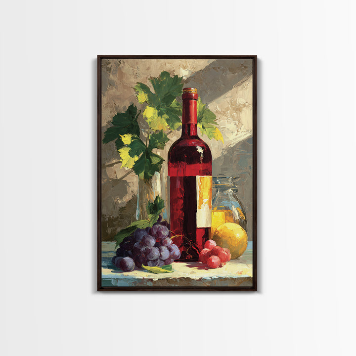 Burgundy Abstract with Gold Accents Canvas Print, Winery Art, Framed Art, Winery Decor, Abstract Art, Vineyard, Landscape Art, WIN-2x3-79