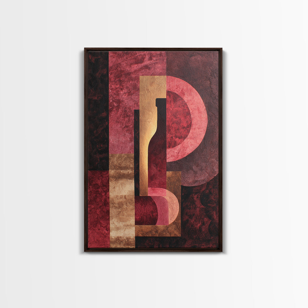 Red Wine Swirl Abstract Framed Canvas Print, Winery Art, Bar Art, Winery Decor, Fine Art, Vineyard, Textured Painting, WIN-2x3-87