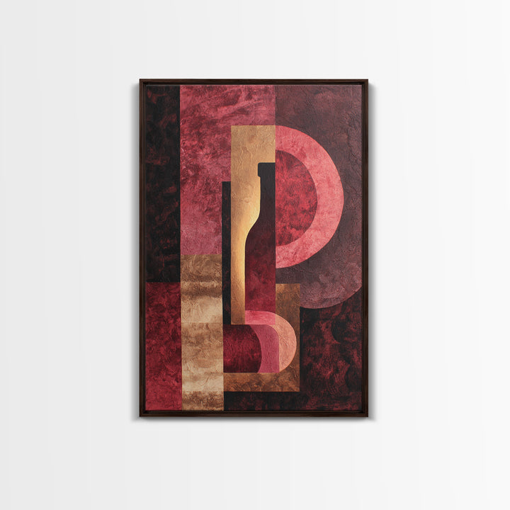 Red Wine Swirl Abstract Framed Canvas Print, Winery Art, Bar Art, Winery Decor, Fine Art, Vineyard, Textured Painting, WIN-2x3-87