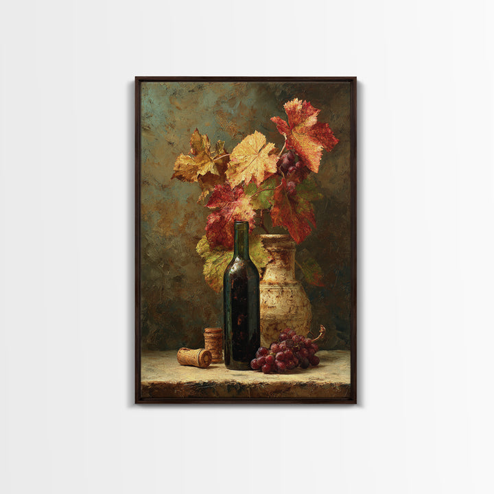 Vine Leaves Turning Autumn Red and Gold Canvas Print, Winery Art, Living Room Art, Winery Decor, Fine Art, Vineyard, WIN-2x3-91