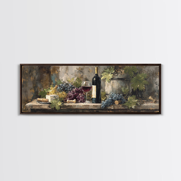 Corkscrew and Corks on Rustic Wood Canvas Print, Winery Art, Bar Art, Winery Decor, Fine Art, Vineyard, Textured Painting, WIN-3x1-20