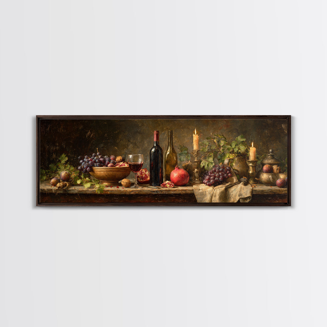 Pomegranate Figs and Red Wine Composition Canvas Print, Winery Art, Preppy Wall Art, Winery Decor, Fine Art, Vineyard, WIN-3x1-33
