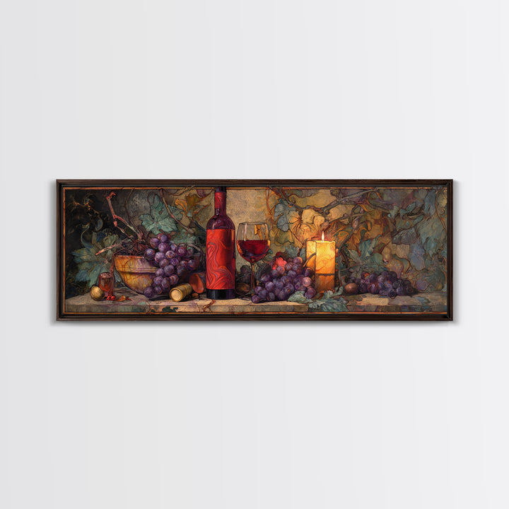 Red Wine Swirl Abstract Canvas Print, Winery Art, Kitchen Wall Art, Winery Decor, Vineyard, Matisse Print, Landscape Art, WIN-3x1-71