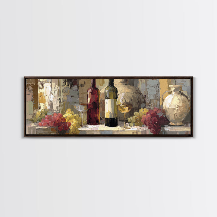 Old Cellar Key and Wine Label Shapes Canvas Print, Winery Art, Wall Decor, Winery Decor, Fine Art, Vineyard, Kitchen Art, WIN-3x1-76