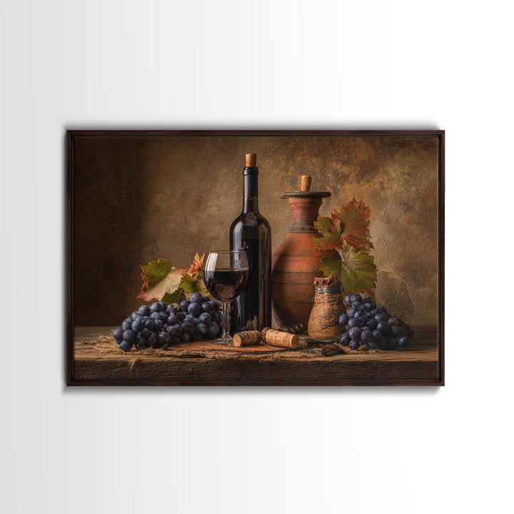 Corkscrew and Corks on Rustic Wood Canvas Print, Winery Art, Bar Art, Winery Decor, Fine Art, Vineyard, Textured Painting, WIN-3x2-32
