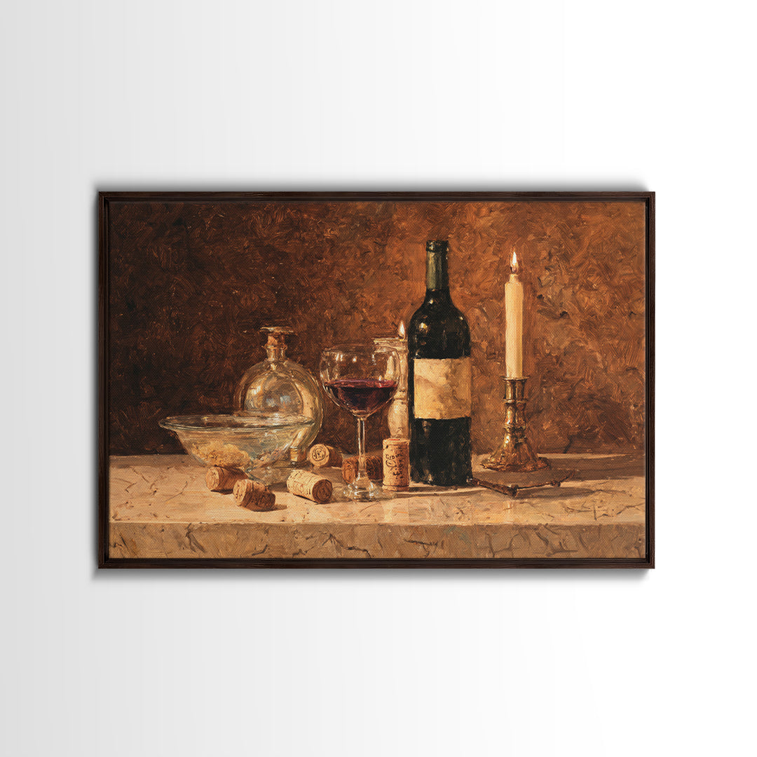 Corks Arranged as Geometric Pattern Framed Canvas Print, Winery Art, Retro Wall Art, Winery Decor, Abstract Art, Vineyard, WIN-3x2-46