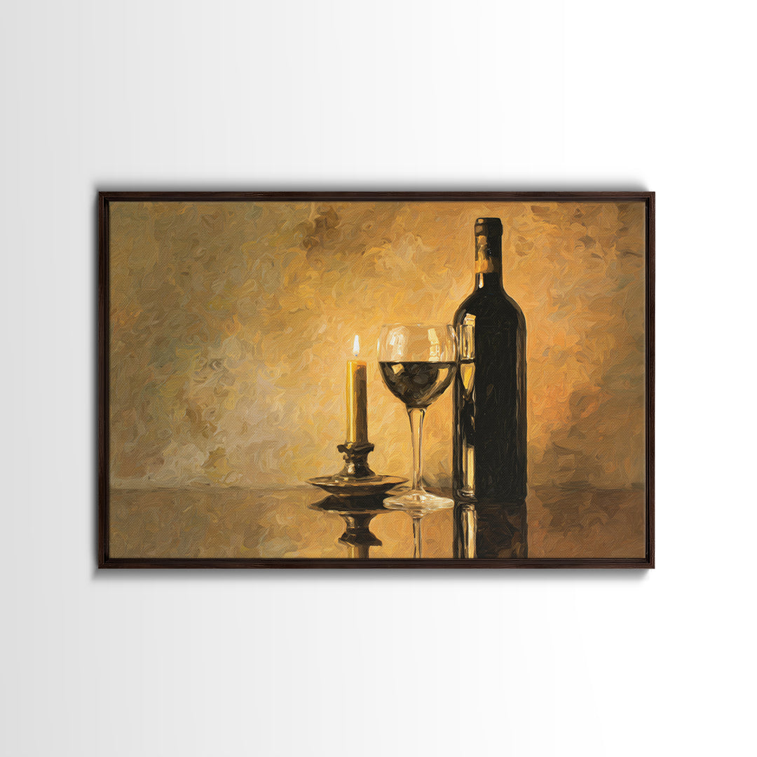 Black and Gold Wine Bottle Silhouette Canvas Print, Winery Art, Minimalist Decor, Winery Decor, Fine Art, Vineyard, Artwork, WIN-3x2-68