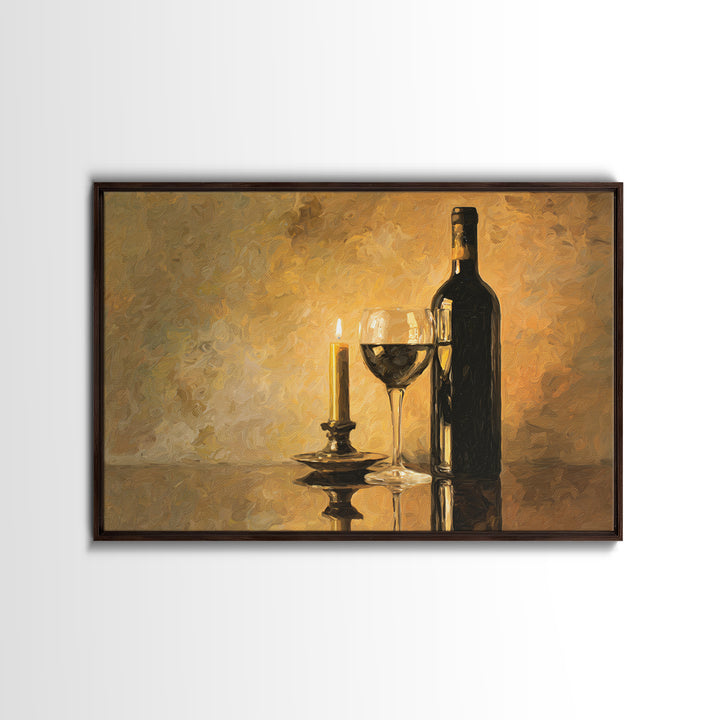 Black and Gold Wine Bottle Silhouette Canvas Print, Winery Art, Minimalist Decor, Winery Decor, Fine Art, Vineyard, Artwork, WIN-3x2-68