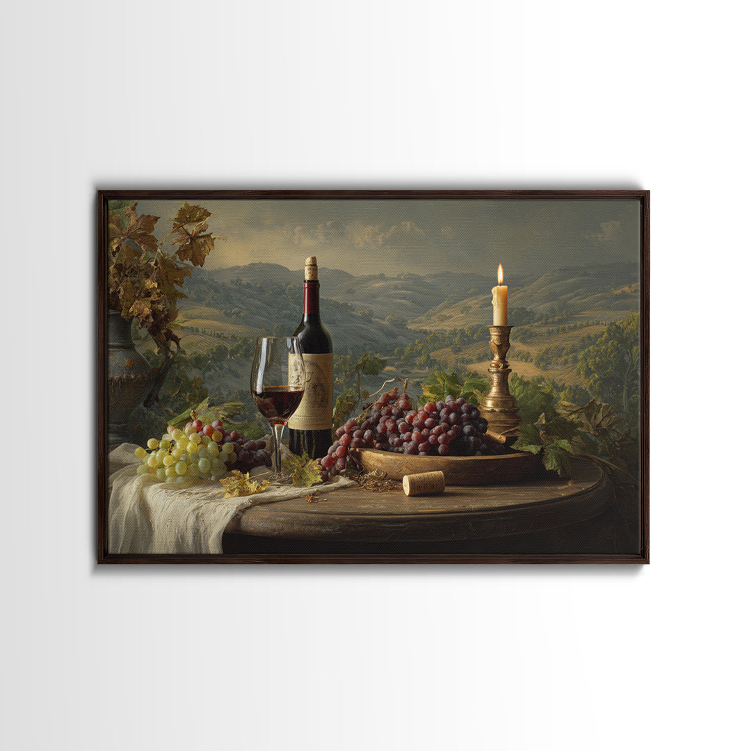 French Vineyard Hills Canvas Print, Winery Art, Art, Winery Decor, Vineyard, Farmhouse Decor, Kitchen Art, Living Room Decor, WIN-3x2-84