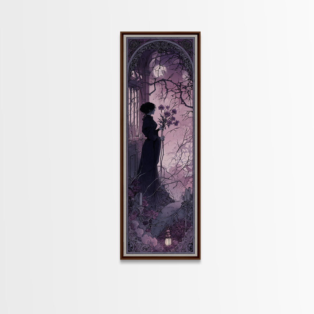 The Witch Queen Greenhouse - Icon Portrait, Dark Fantasy Wall Art, Tall Narrow Wall Art, Canvas Print, Halloween Home Decor, Gothic Wall Art