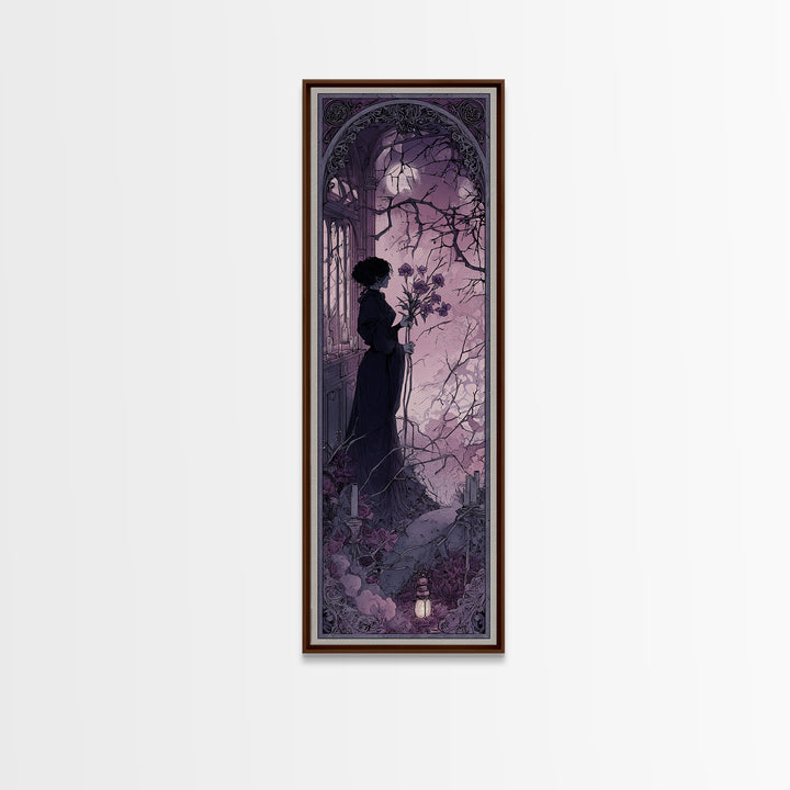 The Witch Queen Greenhouse - Icon Portrait, Dark Fantasy Wall Art, Tall Narrow Wall Art, Canvas Print, Halloween Home Decor, Gothic Wall Art