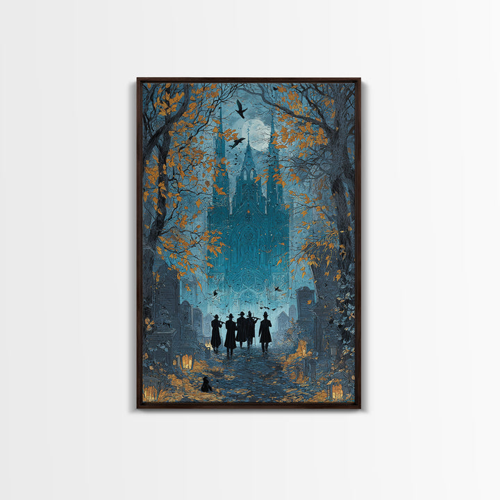 The Ghostly Violin Procession - Icon Portrait, Dark Fantasy Wall Art, Vertical Wall Art, Canvas Print, Halloween Home Decor, Gothic Wall Art