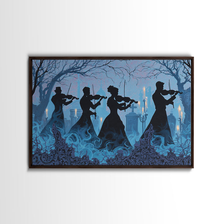 The Ghostly Violin Procession - Icon Portrait, Gothic Home Decor, Landscape Wall Art, Canvas Print, Halloween Home Decor, Gothic Wall Art