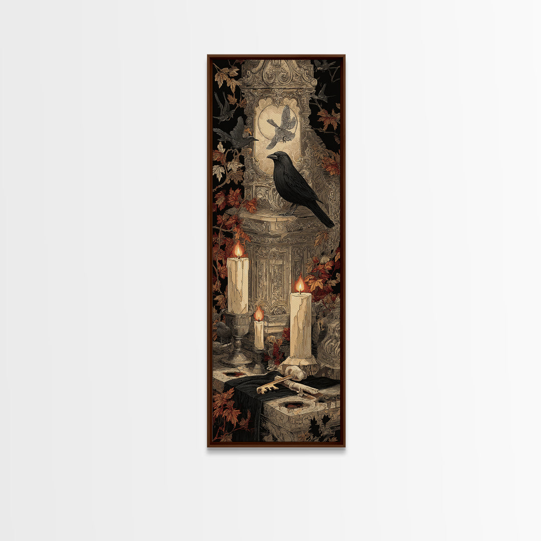The Bone Key Still Life - Icon Portrait, Dark Fantasy Wall Art, Tall Narrow Wall Art, Canvas Print, Halloween Home Decor, Gothic Wall Art