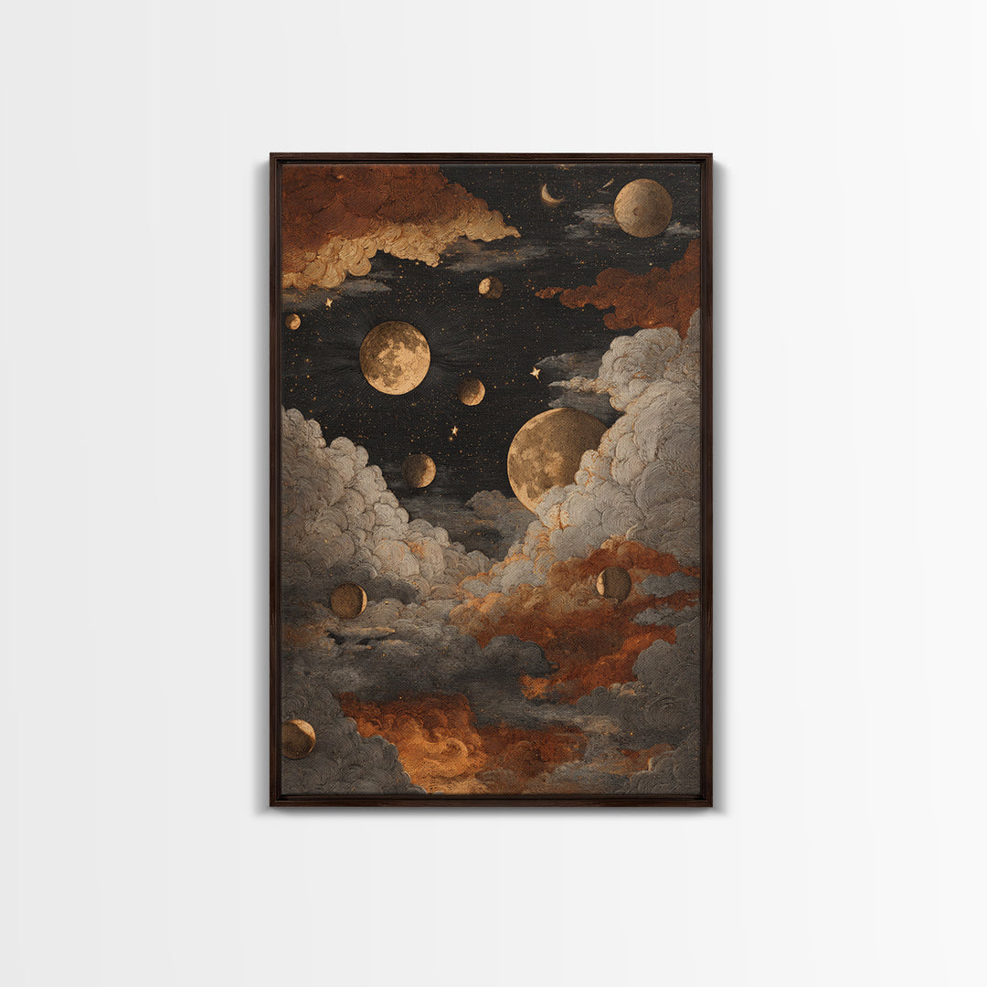 The Witch Astronomical Cabinet - Surreal Celestial Vision, Occult Wall Decor, Vertical Wall Art, Canvas Print, Halloween Home Decor