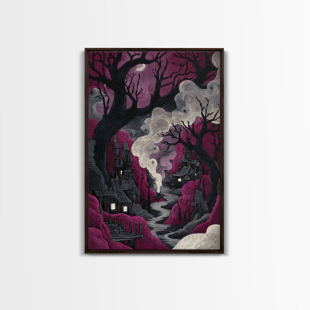 The Candle Smoke Dragon - Environmental Panorama, Gothic Home Decor, Vertical Wall Art, Canvas Print, Halloween Home Decor, Gothic Wall Art
