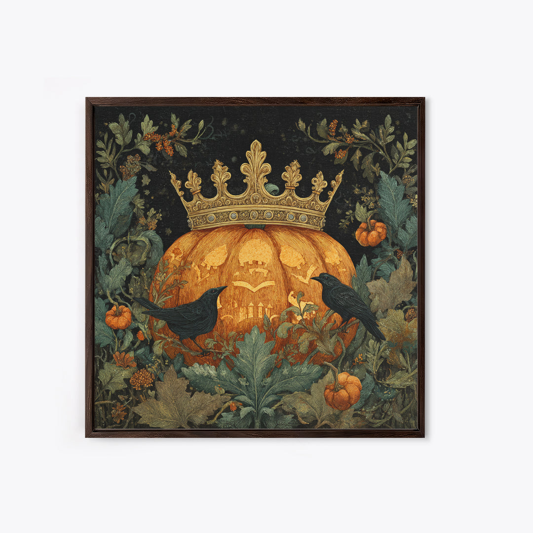 The Jack-O-Lantern Crown Jewels - Icon Portrait, Gothic Home Decor, Square Wall Art, Canvas Print, Halloween Home Decor, Gothic Wall Art
