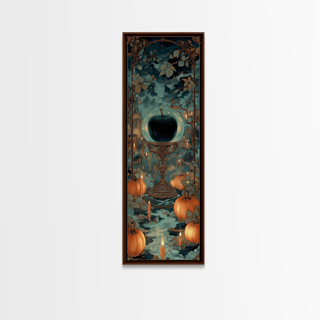 The Poison Apple Reliquary - Icon Portrait, Dark Fantasy Wall Art, Tall Narrow Wall Art, Canvas Print, Halloween Home Decor, Gothic Wall Art