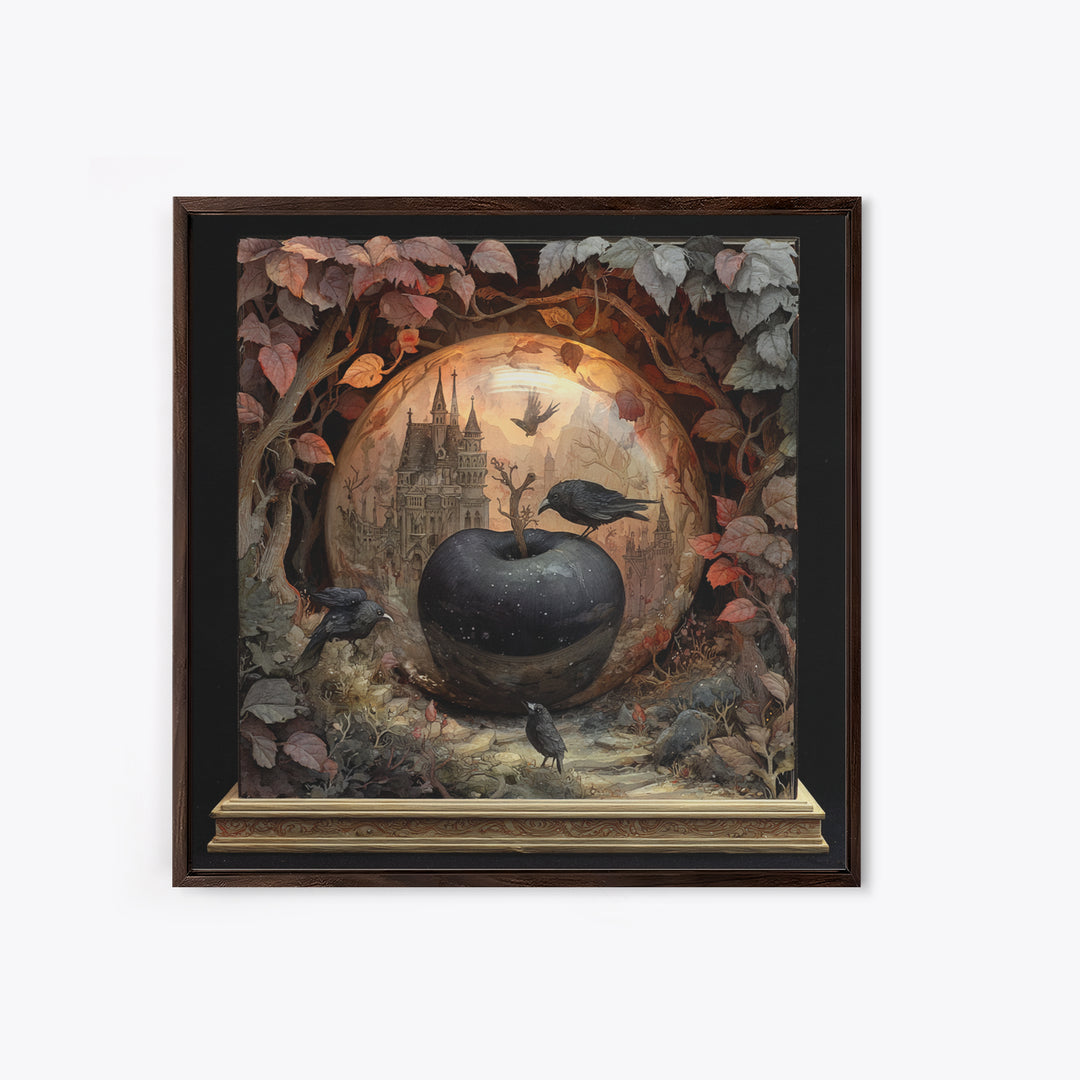 The Poison Apple Reliquary - Environmental Panorama, Dark Fantasy Wall Art, Square Wall Art, Canvas Print, Halloween Home Decor