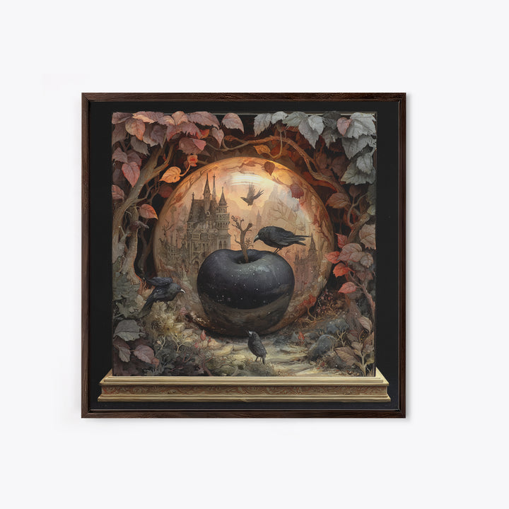 The Poison Apple Reliquary - Environmental Panorama, Dark Fantasy Wall Art, Square Wall Art, Canvas Print, Halloween Home Decor