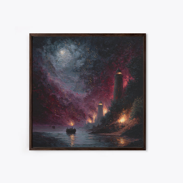The Lantern-Bearer Of R’Lyeh, Occult Wall Decor, Square Wall Art, Framed Canvas Print, Halloween Home Decor, Gothic Wall Art