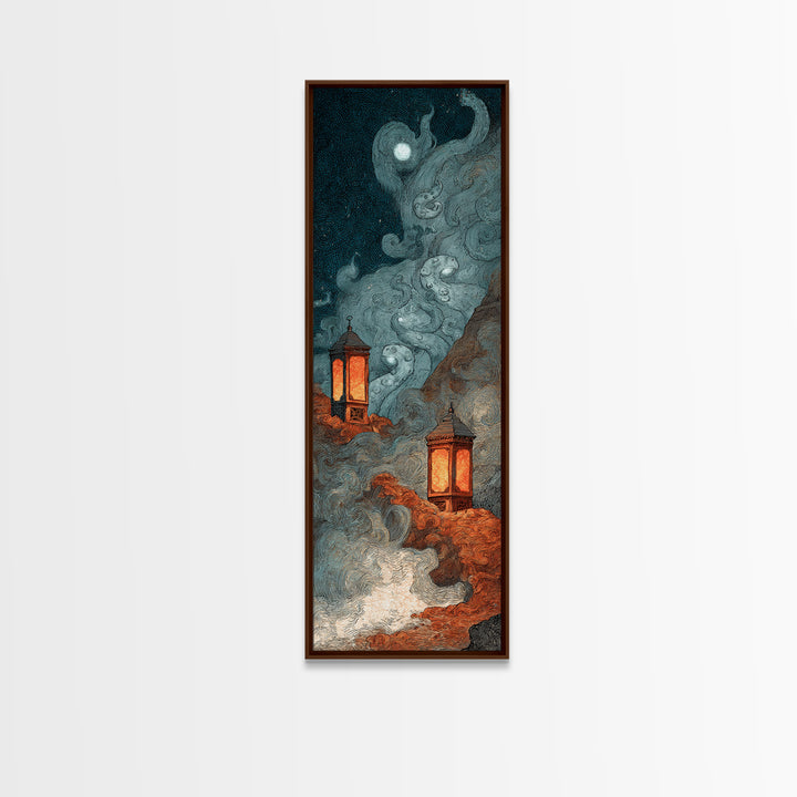 The Lantern-Bearer Of R’Lyeh, Macabre Halloween Art, Tall Narrow Wall Art, Canvas Print, Halloween Home Decor, Gothic Wall Art