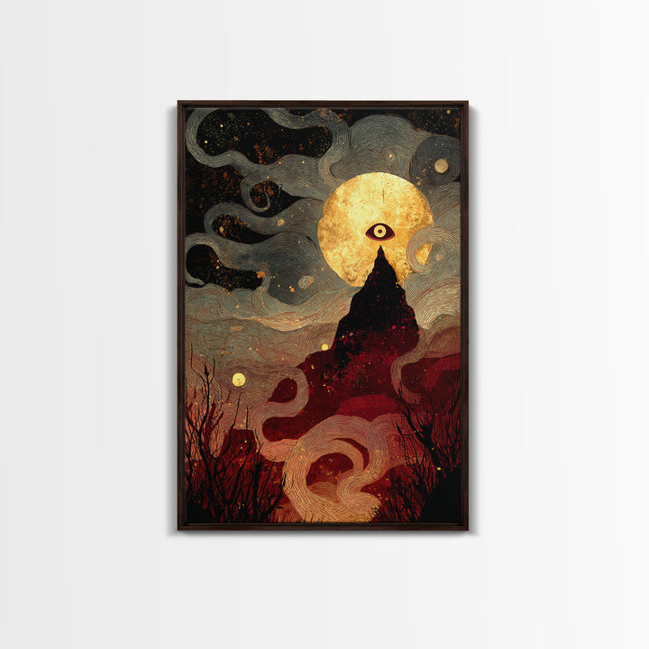 The Astronomer Of The Hollow Sky, Halloween Wall Art, Vertical Wall Art, Canvas Print, Halloween Home Decor, Gothic Wall Art
