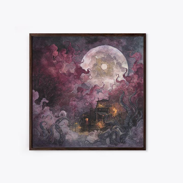 The Keeper Of The Black Reef Key, Lovecraftian Wall Art, Square Wall Art, Canvas Print, Halloween Home Decor, Gothic Wall Art