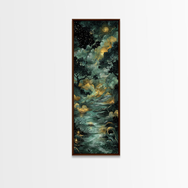 The Widow Of The Whispering Comet, Eldritch Wall Art, Tall Narrow Wall Art, Canvas Print, Halloween Home Decor, Gothic Wall Art