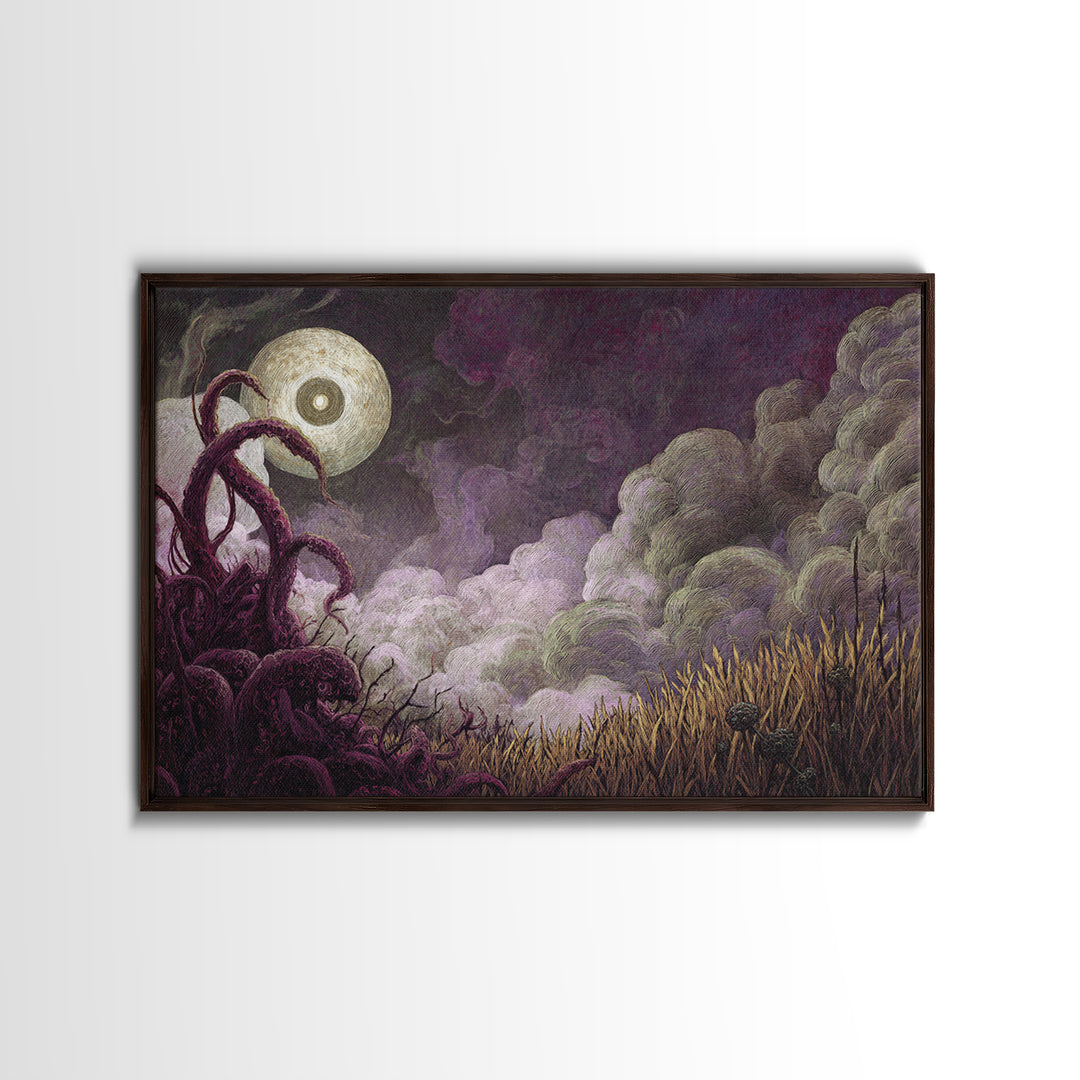 The Harvest Of The Eldritch Field, Macabre Halloween Art, Landscape Wall Art, Canvas Print, Halloween Home Decor, Gothic Wall Art